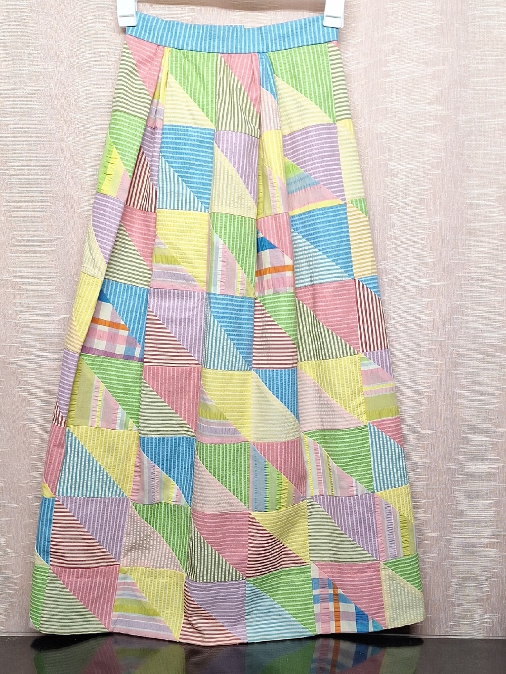 Colorblock Pastel Patchwork Maxi Skirt